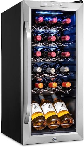 Ivation stylish and sleek compressor wine cooler refrigerator for modern kitchens